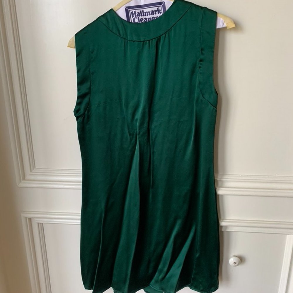 Lewis Cho Emerald Green Silk Dress - Picture 2 of 4